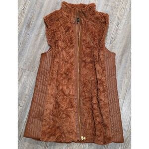 Women's Brown Faux Fur Vest